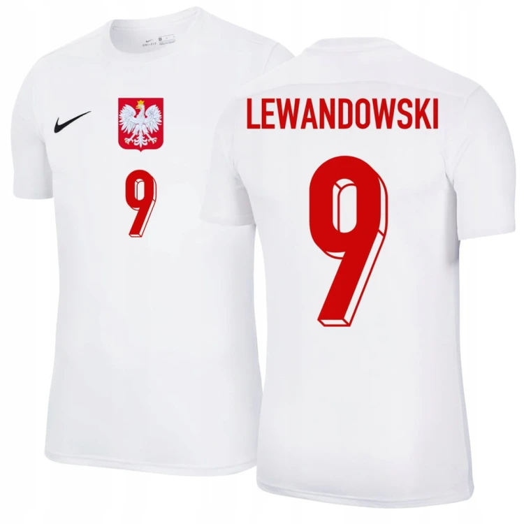 Nike komplet POLSKA Polski męski + nadruk S piłkarski Lewandowski